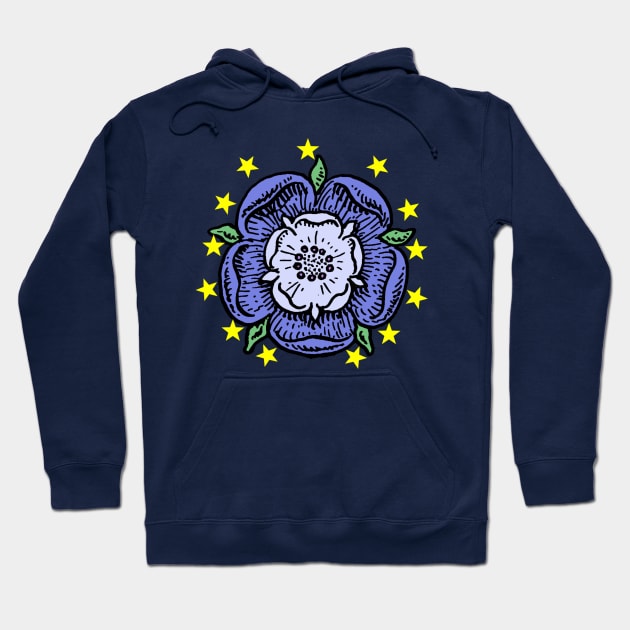 Blue Rose with stars. Hoodie by msgeek